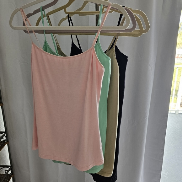4 for $25 Beige Stretchy Spaghetti Strap Tank Top - Picture 8 of 8